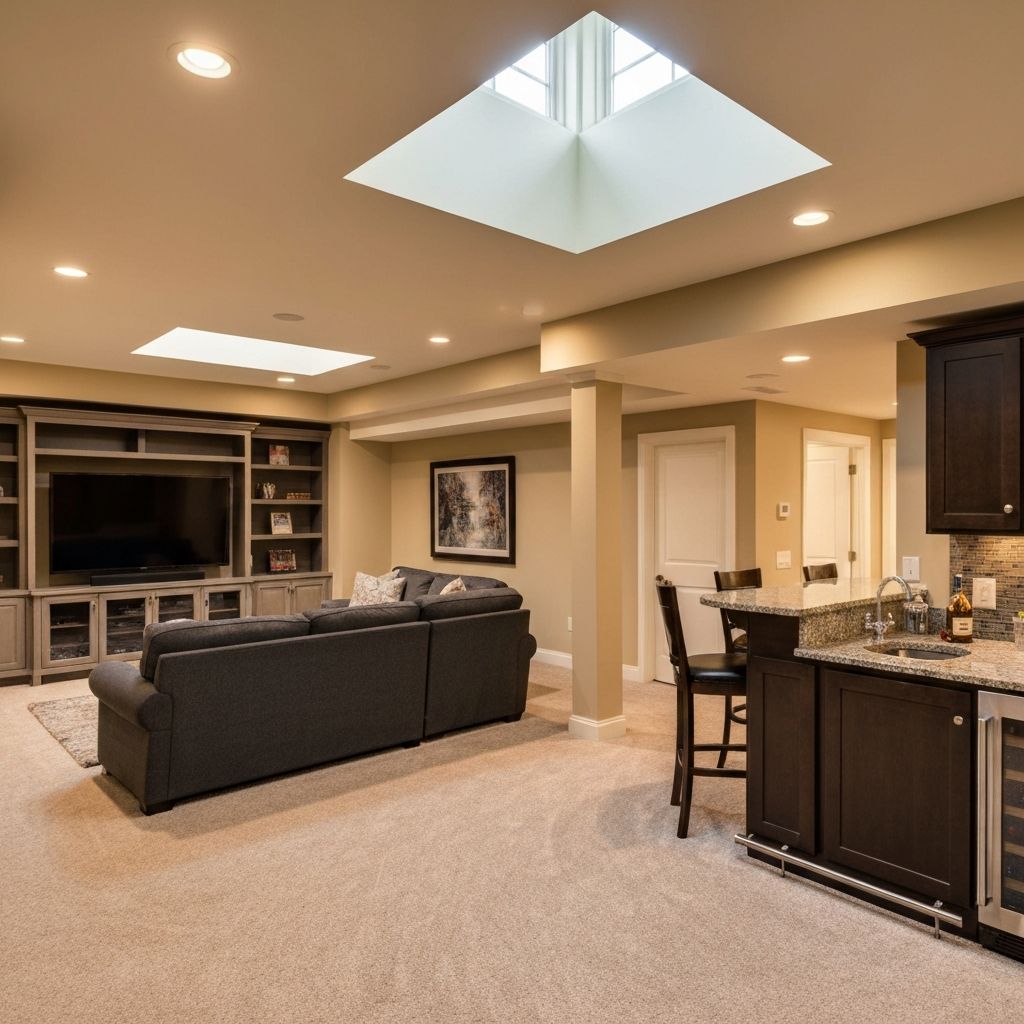 Finished basement living space